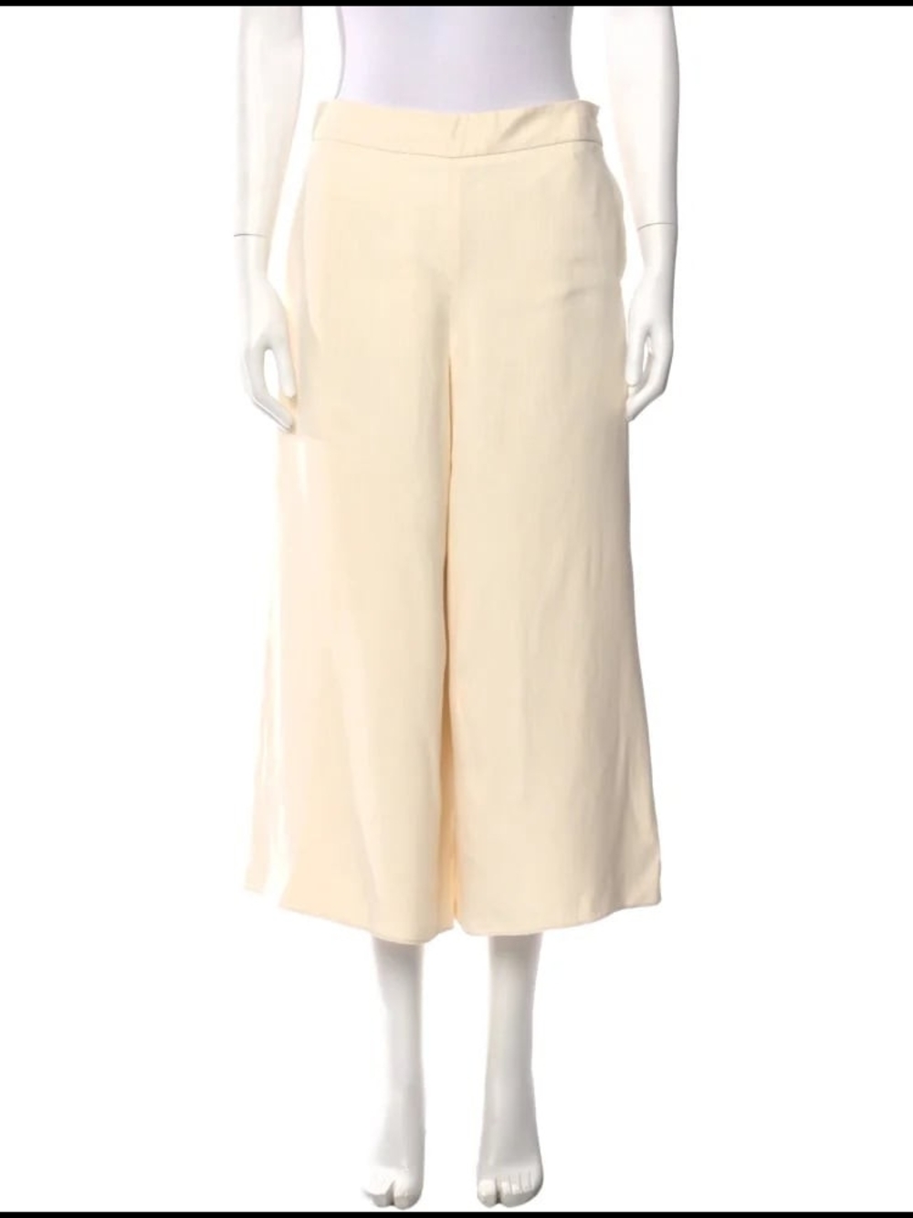 The Row Cream Wide-Leg Cropped Trousers